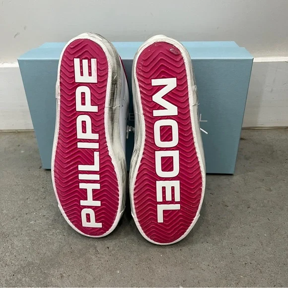 Philippe Model PRSX Low Pop Blanc Fucsia - Picture 4 of 4